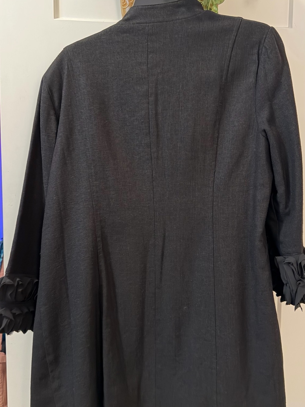 Multiples Black Ruffle-Cuff Buttoned Dress Jacket - Picture 8 of 9